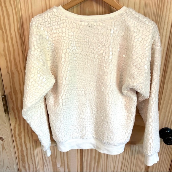 Ann Taylor Cracked Ice Sweatshirt Sweater Winter White. Size Medium. - Picture 5 of 15